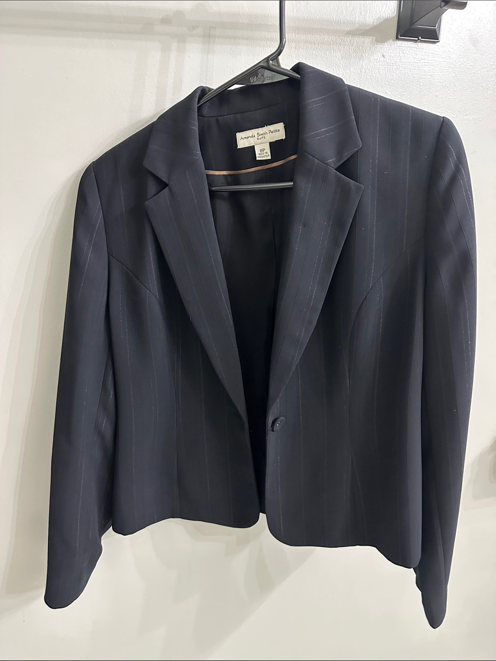 Amanda Smith Black Pinstripe Women's Blazer
